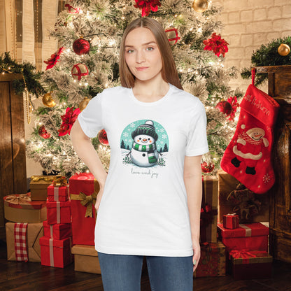 Snowman Christmas Unisex Short Sleeve T-Shirt - Amesti Road