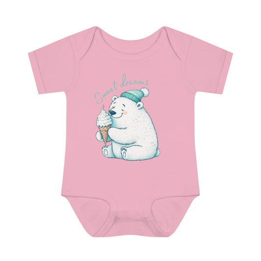 Polar Bear Sweet Dreams Infant Baby Rib Bodysuit