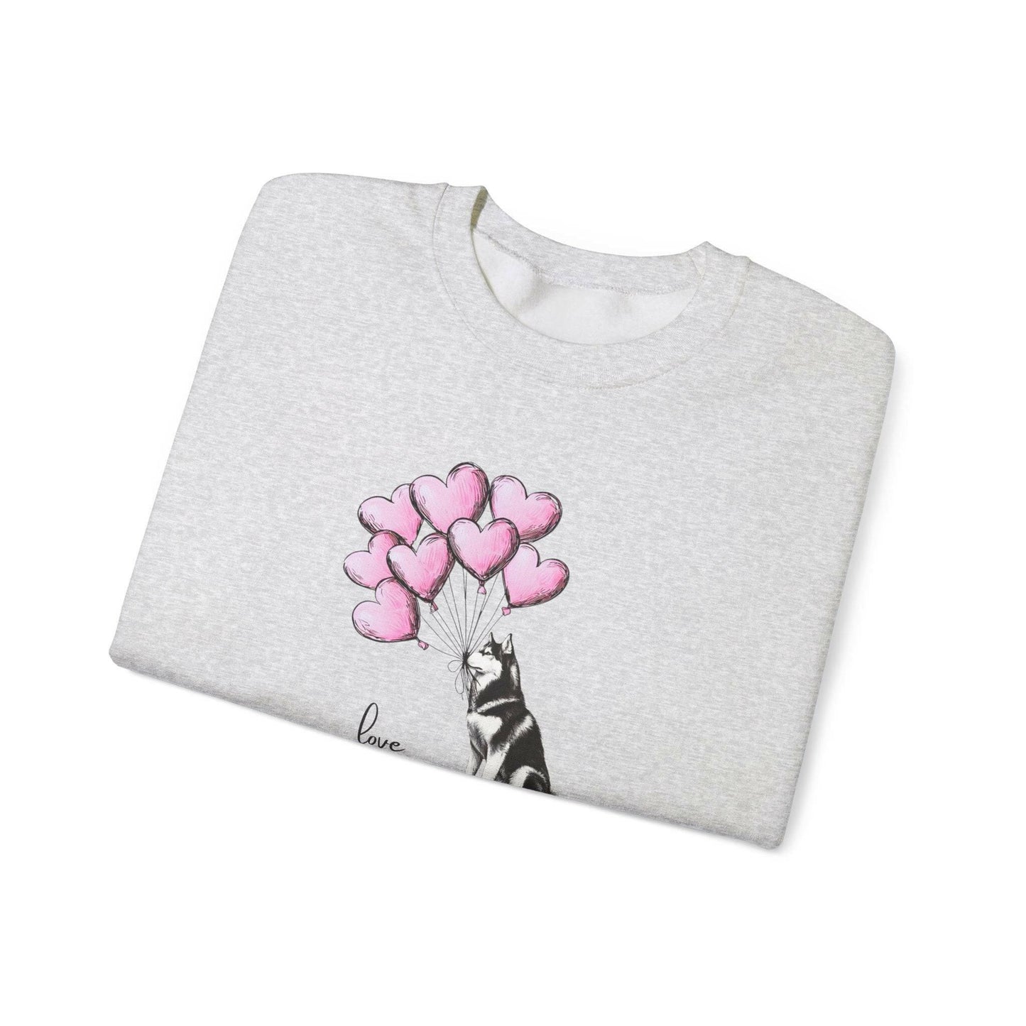 Siberian Husky Balloon Crewneck Sweatshirt