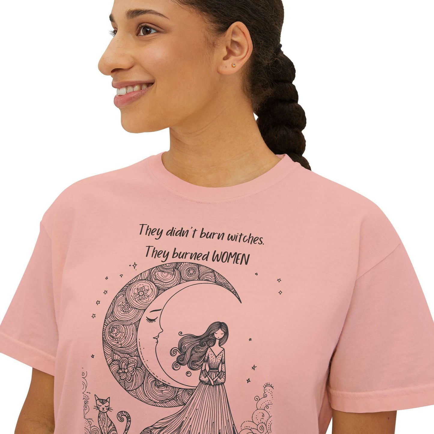 Empowering Women's Boxy Tee - 'They Didn't Burn Witches, They Burned Women'