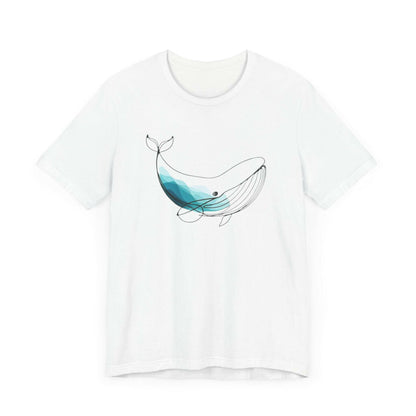 Artistic Geometric Whale T-Shirt - Ocean-Themed Graphic Tee