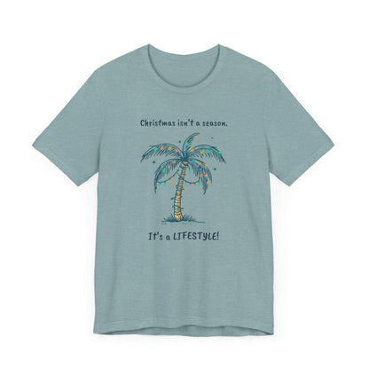 Tropical Christmas Tee- Hawaii Life Tropical Palm Tree