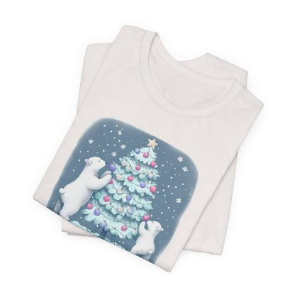 Polar Bear Family Decorating Christmas Tree Unisex T-Shirt