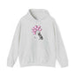 German Shepard Hoodie - Dog Holding Soft Pink Heart Balloons