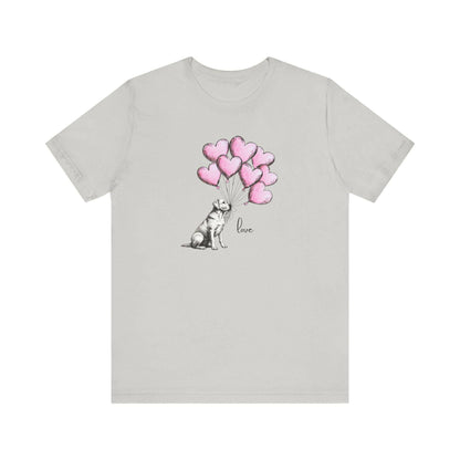 Dog Lover T-Shirt Labrador Retriever Holding Heart Balloons