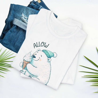 Whimsical Polar Bear Ice Cream Tee - Spread Joy and Positivity