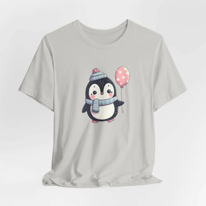 Penguin Holding a Balloon Unisex Short Sleeve Tee - Amesti Road