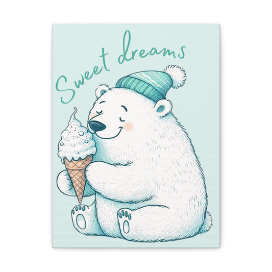Polar Bear "sweet dreams" Canvas Gallery Wraps