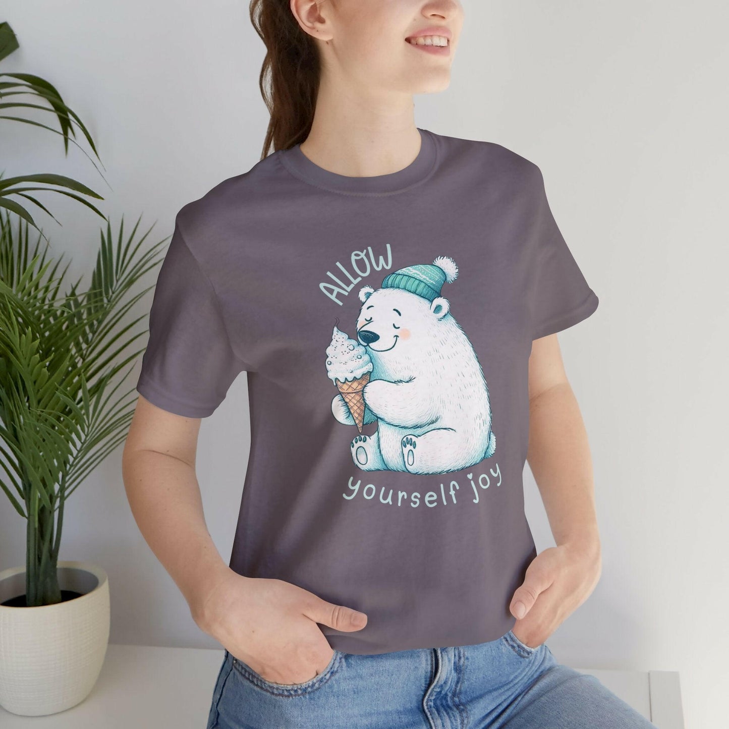 Polar Bear Eating Ice Cream Cone Tee