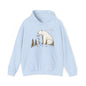 Polar Bear with Daisy Flower Unisex Hooded Sweatshirt - Amesti Road