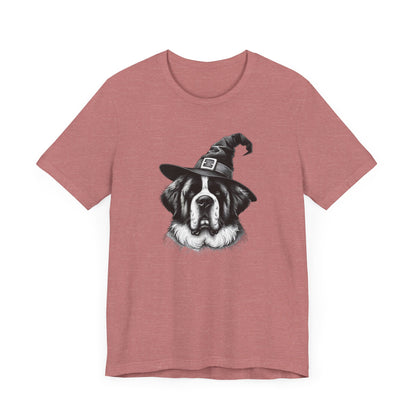 Saint Bernard Witch Hat Halloween Tee