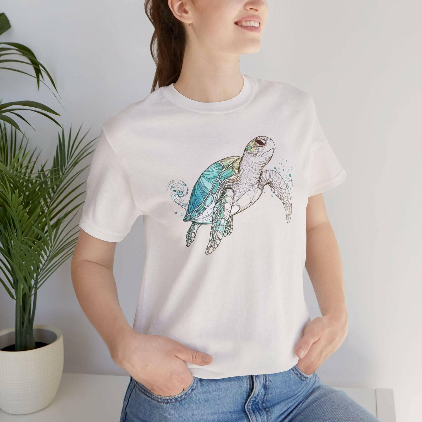 Sea Turtle Water Color Unisex Tee