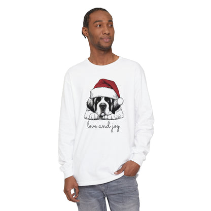 Dog-Themed Long Sleeve T-Shirt - 'Love and Joy' for Pet Lovers