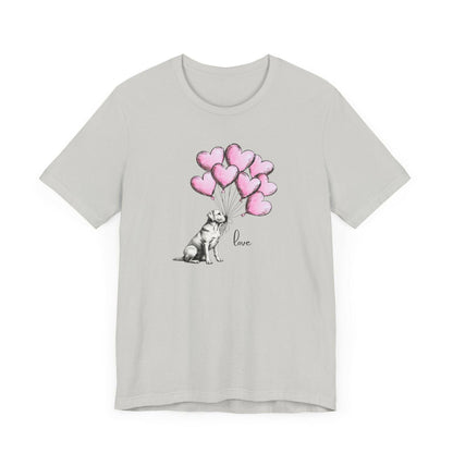 Dog Lover T-Shirt Labrador Retriever Holding Heart Balloons