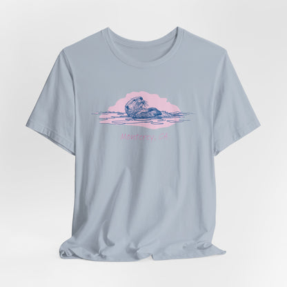 Sea Otter Drawing Monterey California Unisex Tee - Amesti Road