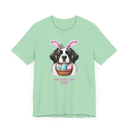 Saint Bernard Easter Bunny Unisex Tee - Some Bunny Loves You T-Shirt