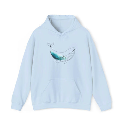 Whale Line Drawing Hoodie