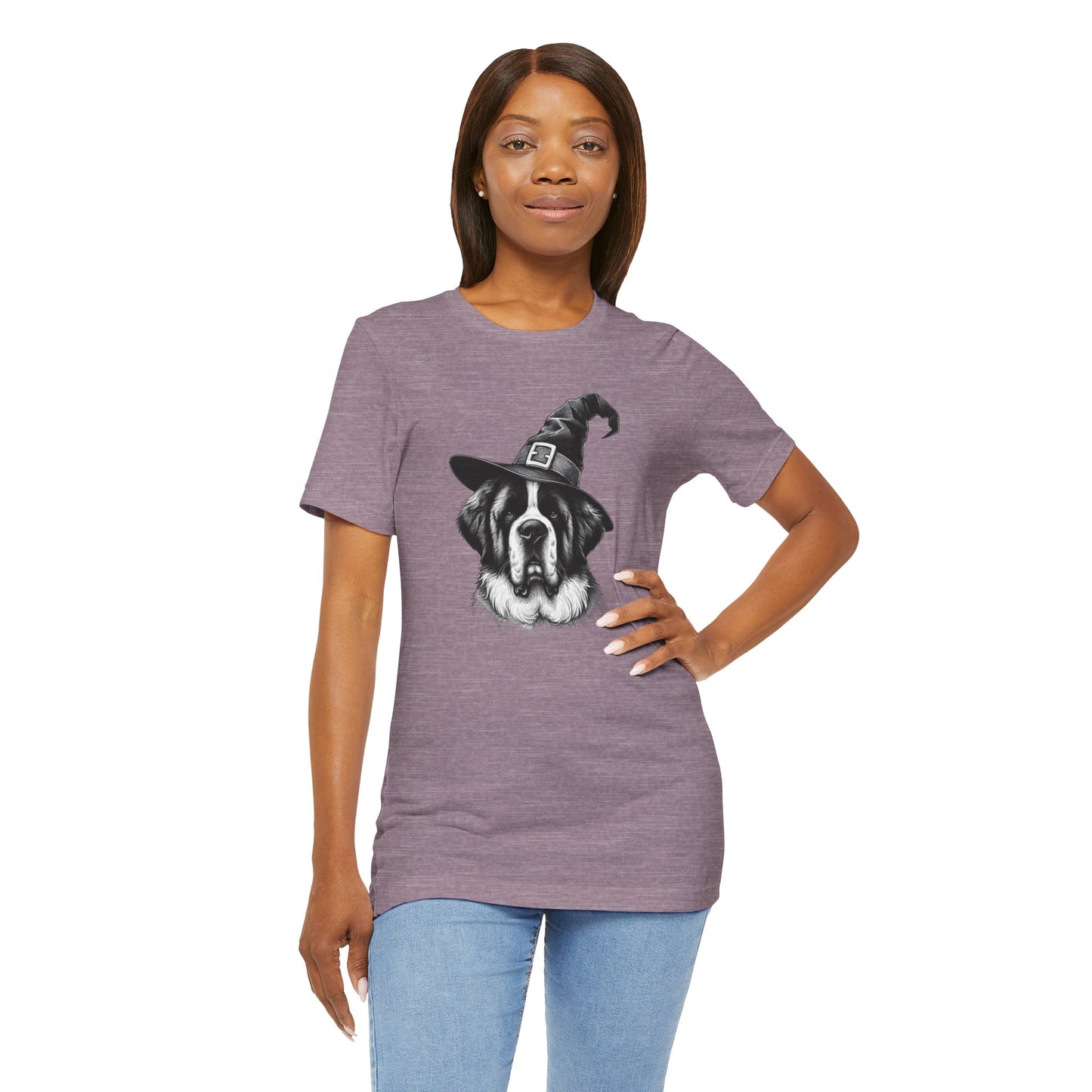 Saint Bernard Witch Hat Halloween Tee