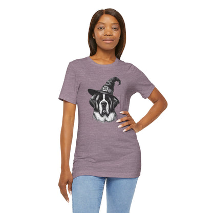 Saint Bernard Witch Hat Halloween Tee