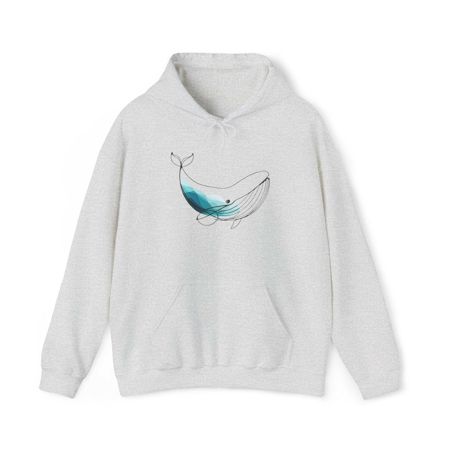 Whale Line Drawing Hoodie