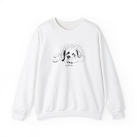 Saint Bernard Dog My Bestie Unisex Sweatshirt