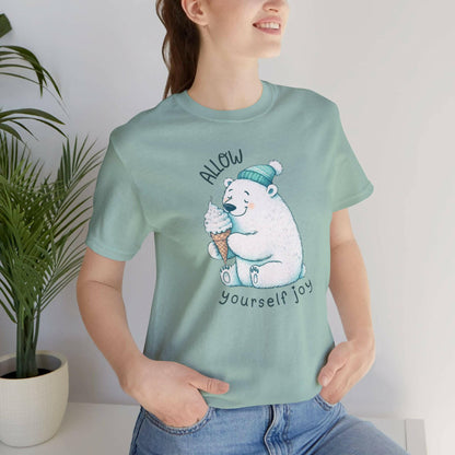 Whimsical Polar Bear Ice Cream Tee - Spread Joy and Positivity