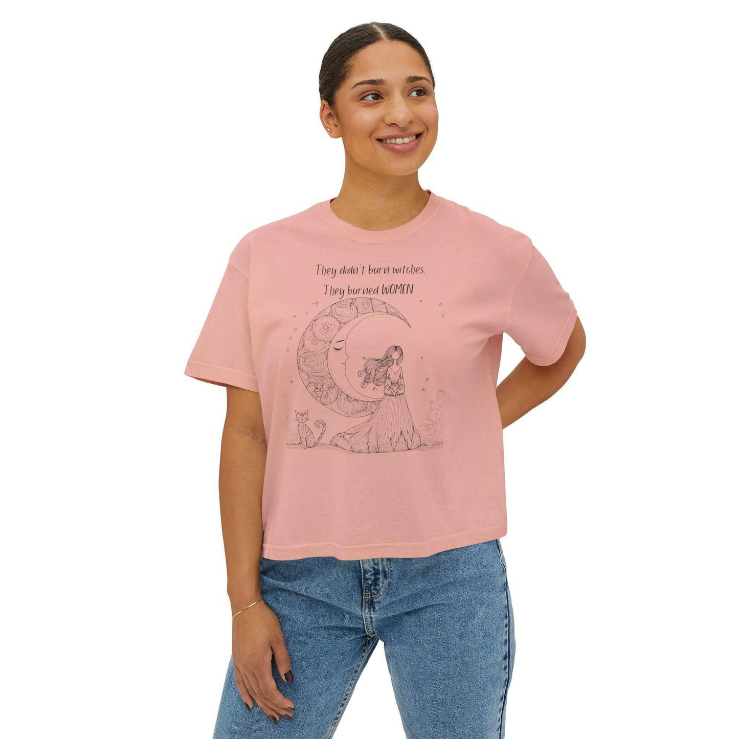 Empowering Women's Boxy Tee - 'They Didn't Burn Witches, They Burned Women'