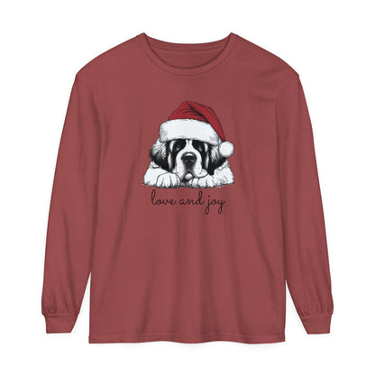 Dog-Themed Long Sleeve T-Shirt - 'Love and Joy' for Pet Lovers