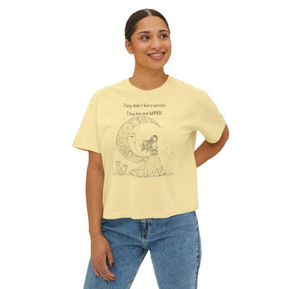 Empowering Women's Boxy Tee - 'They Didn't Burn Witches, They Burned Women'