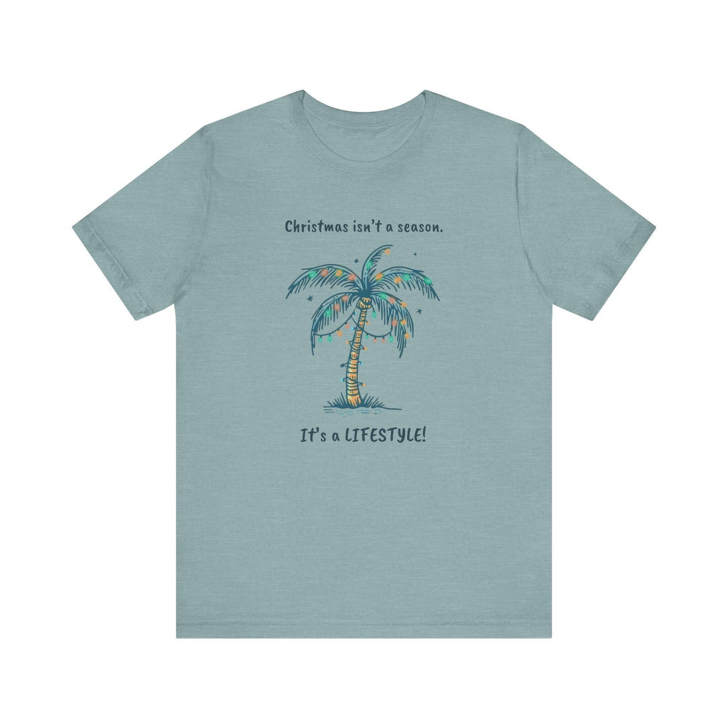 Tropical Christmas Tee- Hawaii Life Tropical Palm Tree