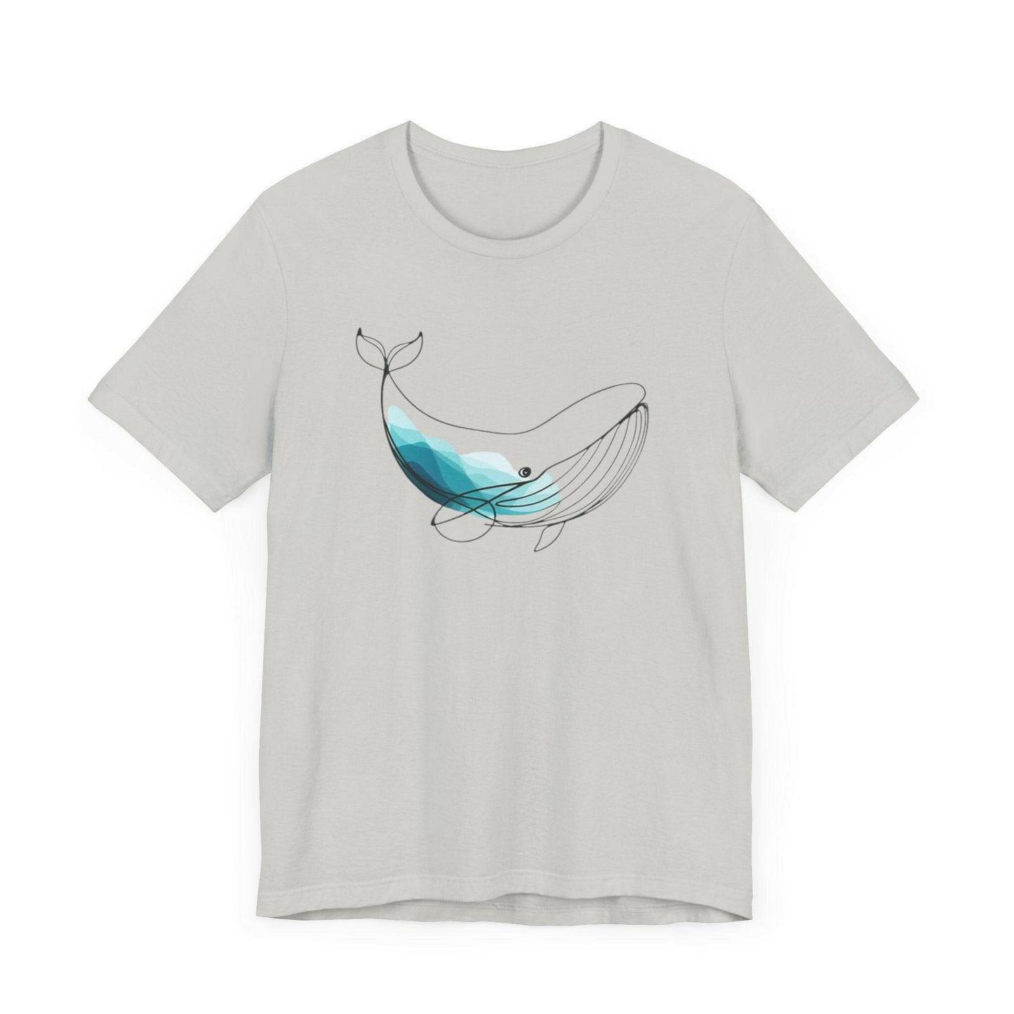 Artistic Geometric Whale T-Shirt - Ocean-Themed Graphic Tee