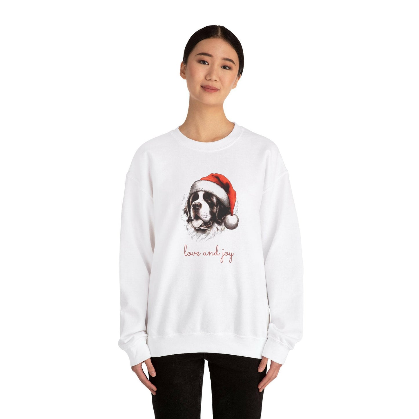 Santa Hat Saint Bernard Crewneck Sweatshirt