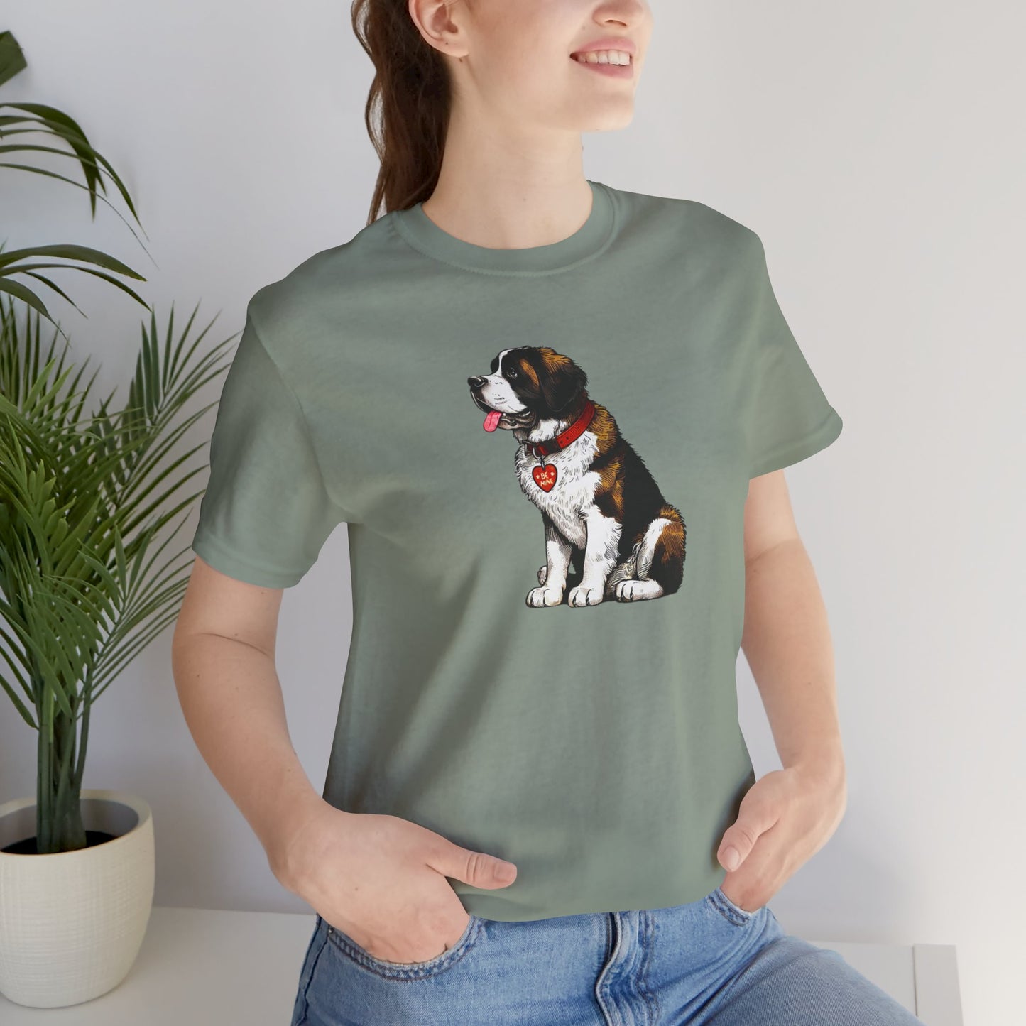 Saint Bernard Dog Valentine's Day Tee - Unisex T-Shirt