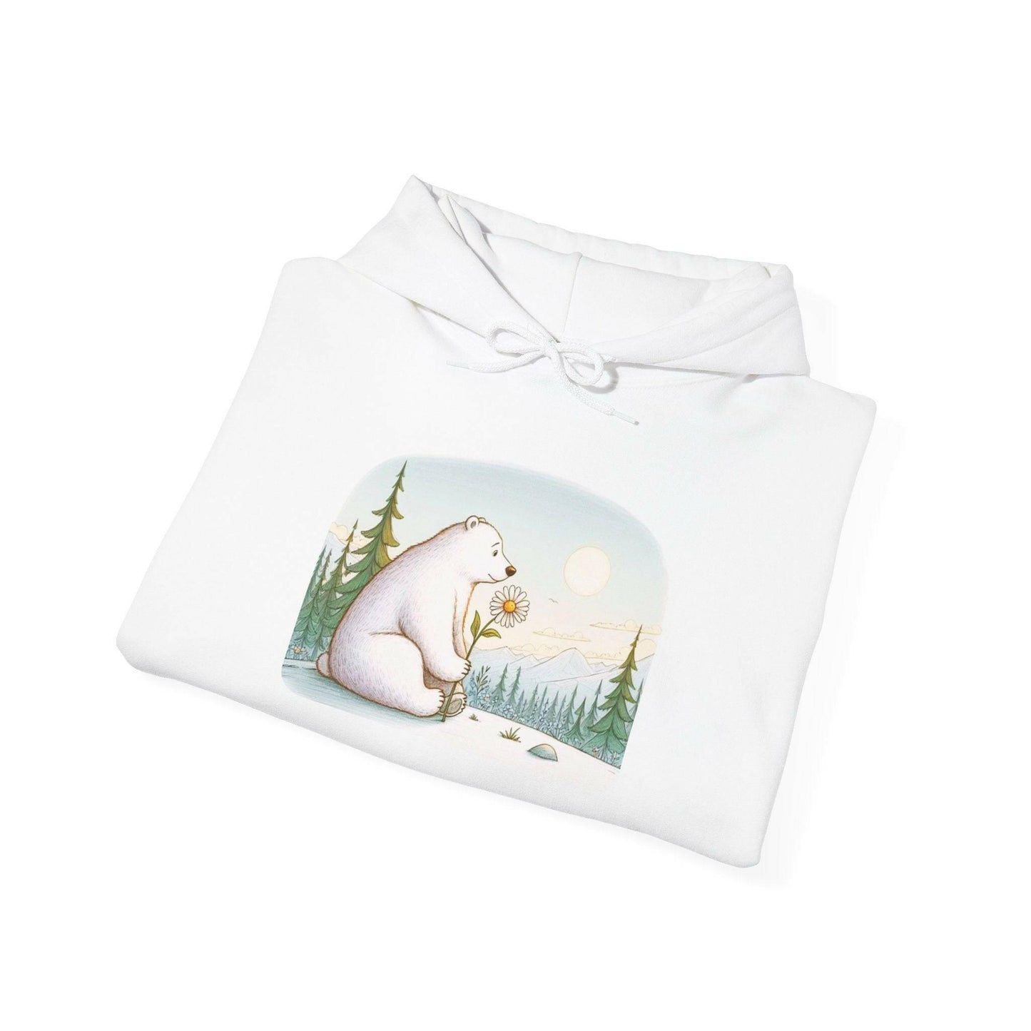 Polar Bear Daisy Hoodie Sweatshirt