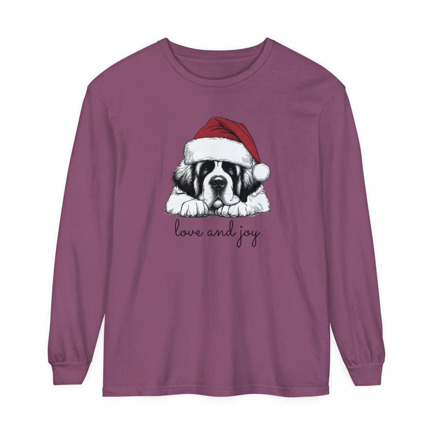 Dog-Themed Long Sleeve T-Shirt - 'Love and Joy' for Pet Lovers