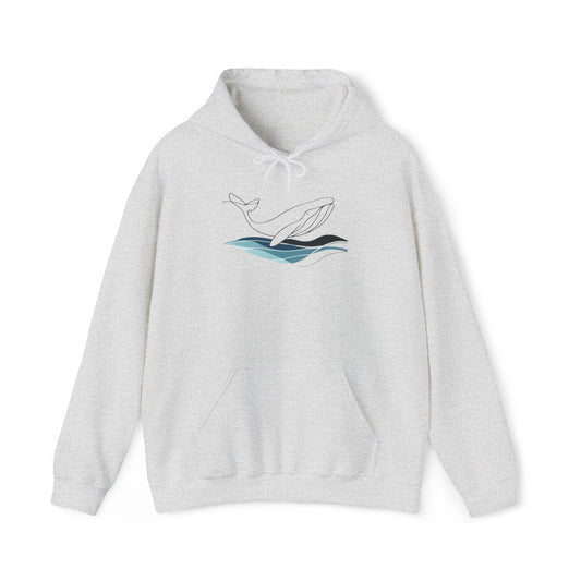 Whale Hoodie with Design of Front and Back Unisex Hooded Sweatshirt