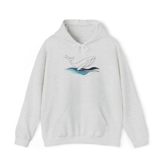 Whale Hoodie with Design of Front and Back Unisex Hooded Sweatshirt - Amesti Road