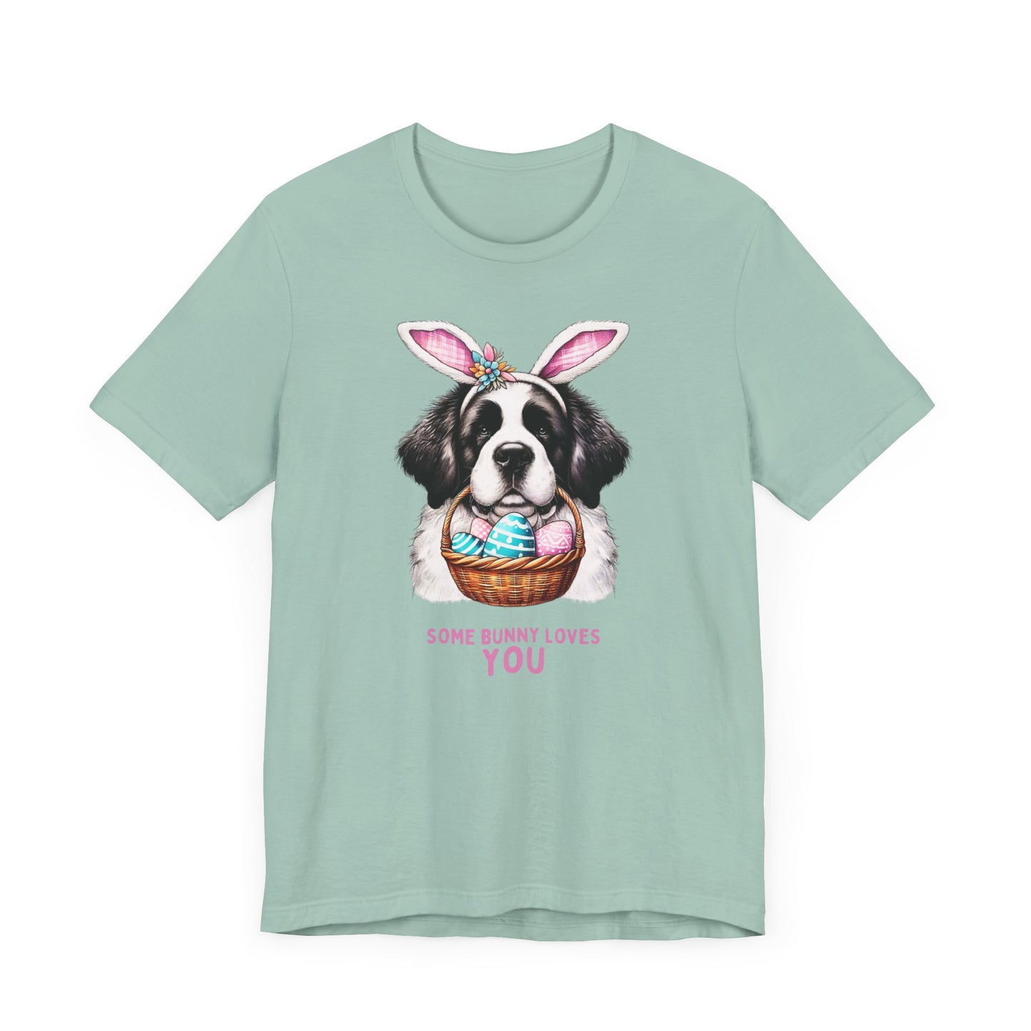 Saint Bernard Easter Bunny Unisex Tee - Some Bunny Loves You T-Shirt