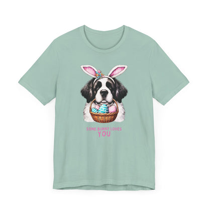 Saint Bernard Easter Bunny Unisex Tee - Some Bunny Loves You T-Shirt