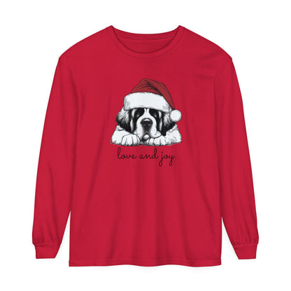 Dog-Themed Long Sleeve T-Shirt - 'Love and Joy' for Pet Lovers