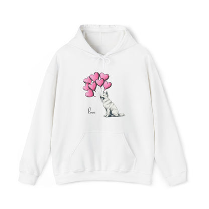 White German Shepard Holding Balloons Unisex Hooded Sweatshirt - Amesti Road