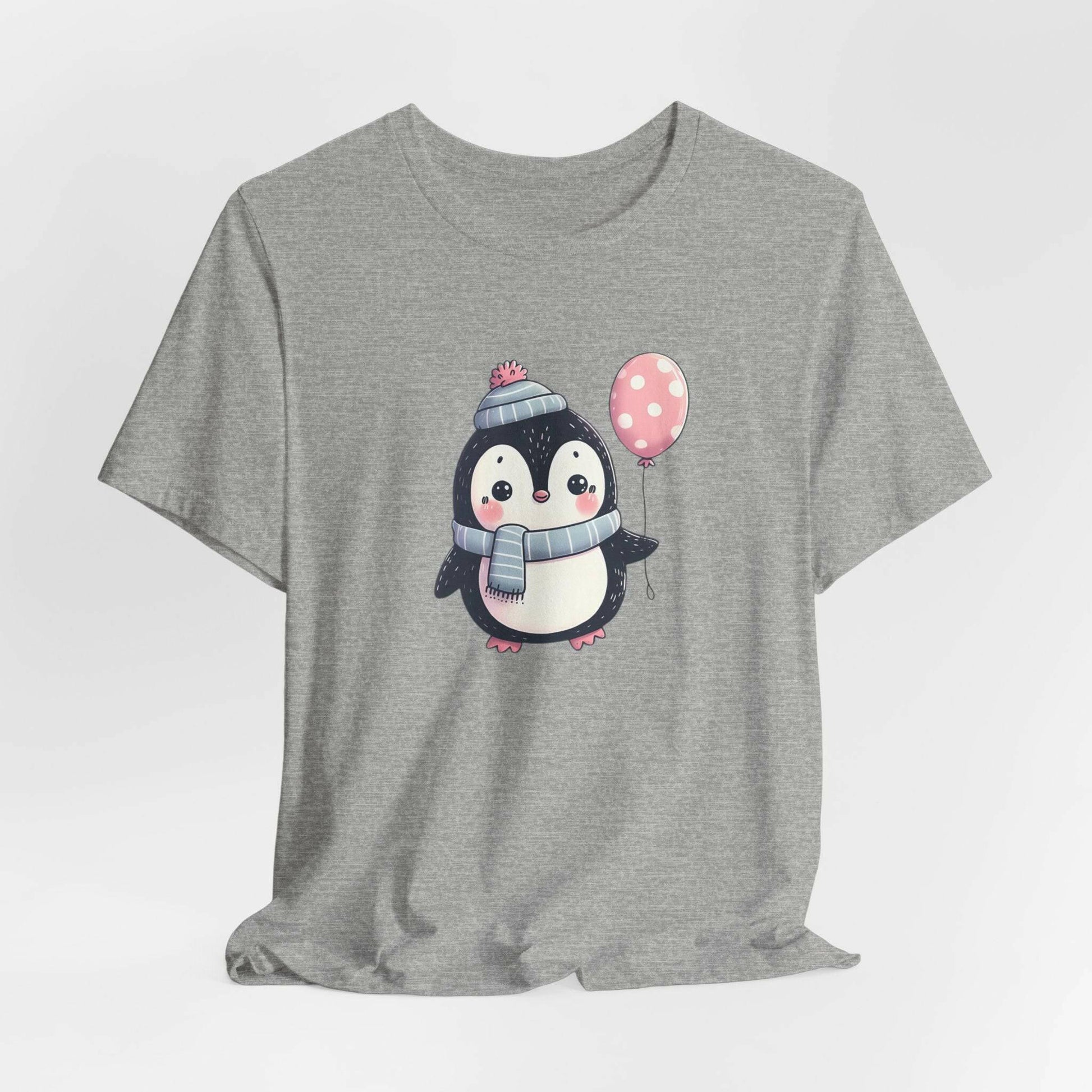 Penguin Holding a Balloon Unisex Short Sleeve Tee - Amesti Road