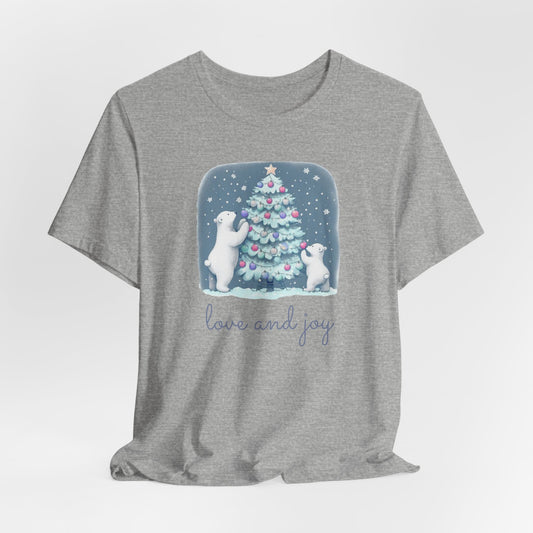 Polar Bear Family Decorating Christmas Tree Unisex T-Shirt
