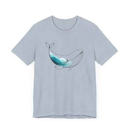 Artistic Geometric Whale T-Shirt - Ocean-Themed Graphic Tee