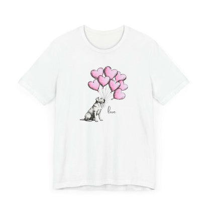 Dog Lover T-Shirt Labrador Retriever Holding Heart Balloons