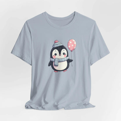 Penguin Holding a Balloon Unisex Short Sleeve Tee - Amesti Road