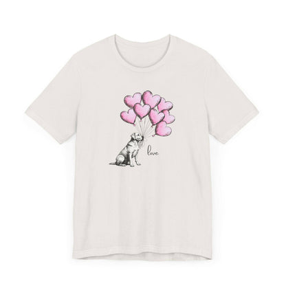 Dog Lover T-Shirt Labrador Retriever Holding Heart Balloons