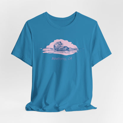 Sea Otter Drawing Monterey California Unisex Tee - Amesti Road