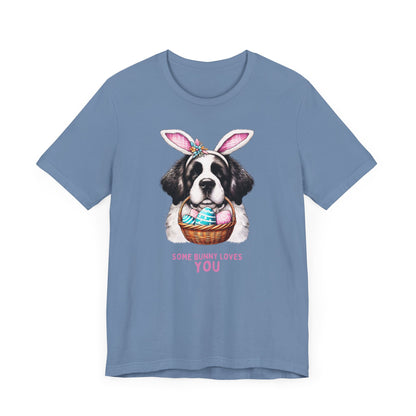 Saint Bernard Easter Bunny Unisex Tee - Some Bunny Loves You T-Shirt