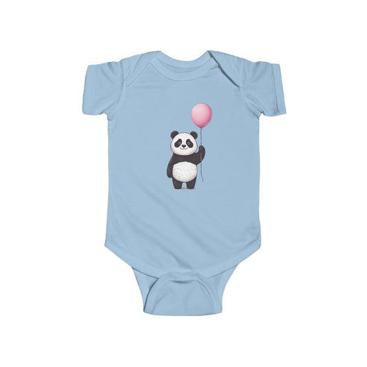 Panda Bear Holding Balloon Infant Fine Jersey Bodysuit